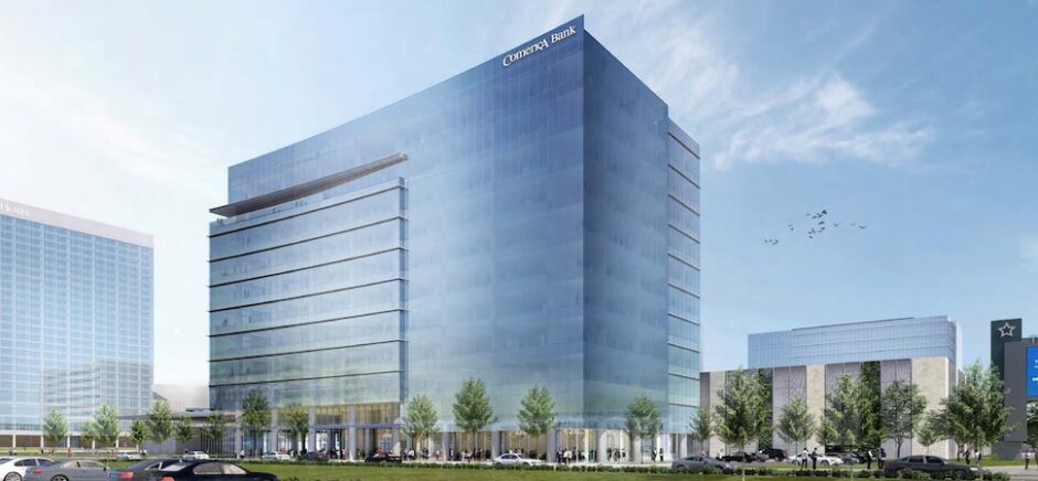 Rendering of the new Business and Innovation Hub at The Star in Frisco. [Rendering: HKS]